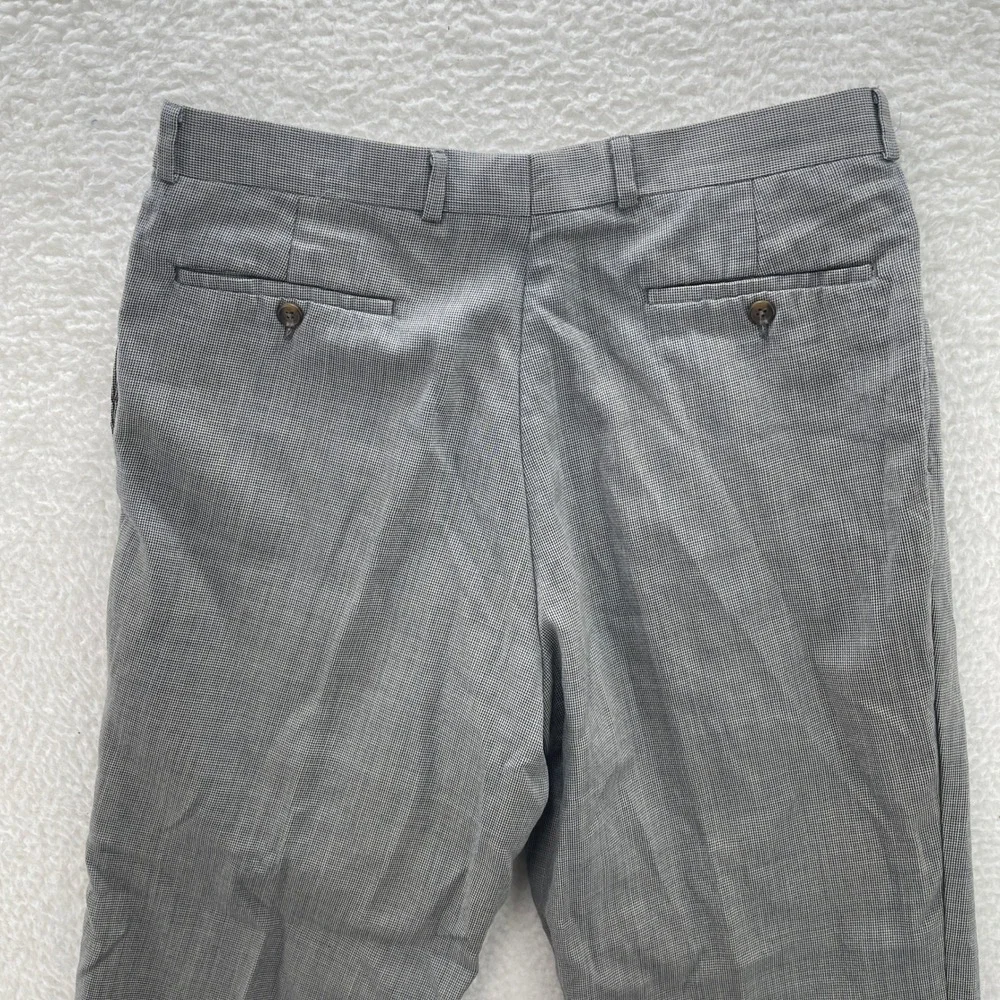 Vintage Ralph Lauren Pants Mens 32x30* Gray Pleated Houndstooth Flowy Preppy